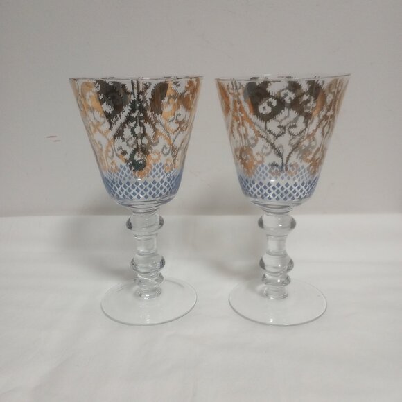 Patina Vie Golden Ikat 18K Gold Wine Goblet - Picture 4 of 8